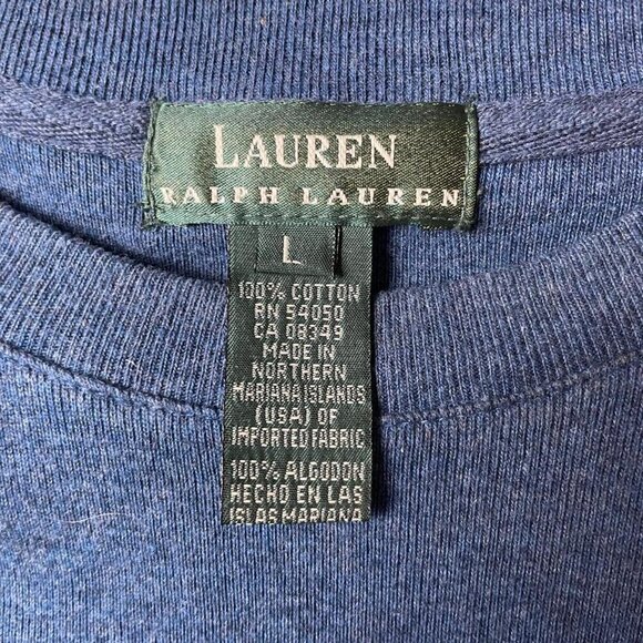 Ralph Lauren Navy Blue Knit Midi Dress | Minimalist T-Shirt Sweater Dress Size L - Picture 4 of 4